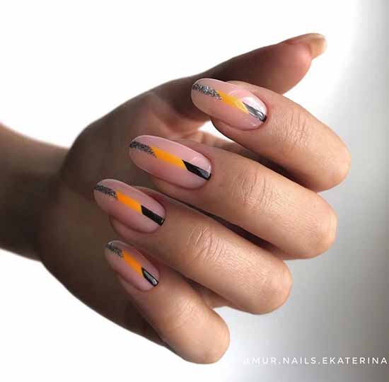 Conception d'ongles avec des rayures: 100 photos, nouvelles idées de manucure