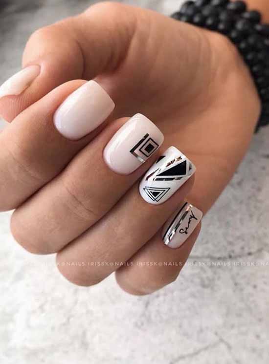 Conception d'ongles avec des rayures: 100 photos, nouvelles idées de manucure