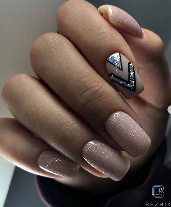 Manucure beige avec noir: 105 photos avec le plus beau design