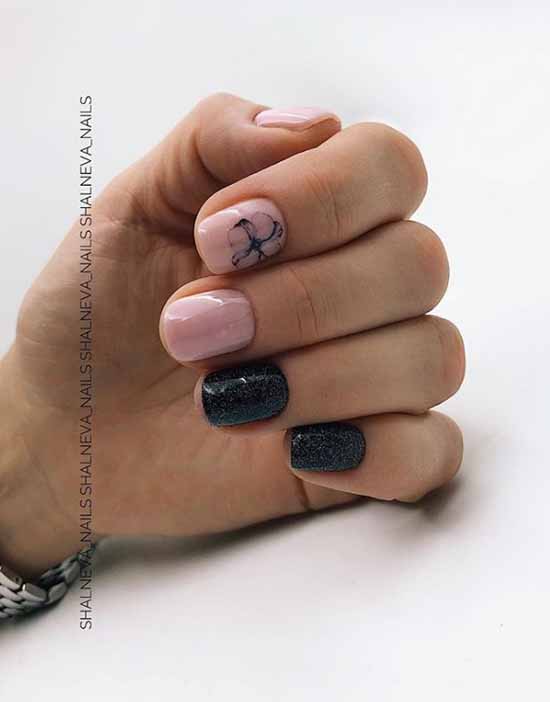 Manucure beige avec noir: 105 photos avec le plus beau design