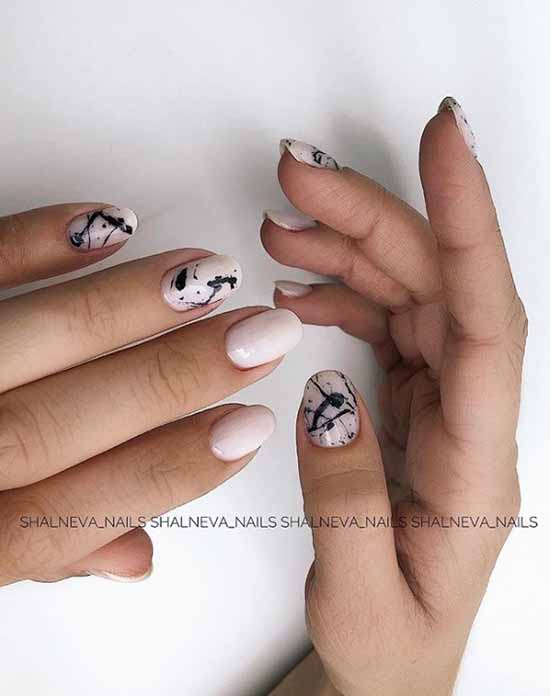 Manucure beige avec noir: 105 photos avec le plus beau design