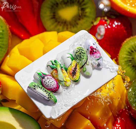 Manucure aux fruits 2026: nouveautés photo de la conception des ongles