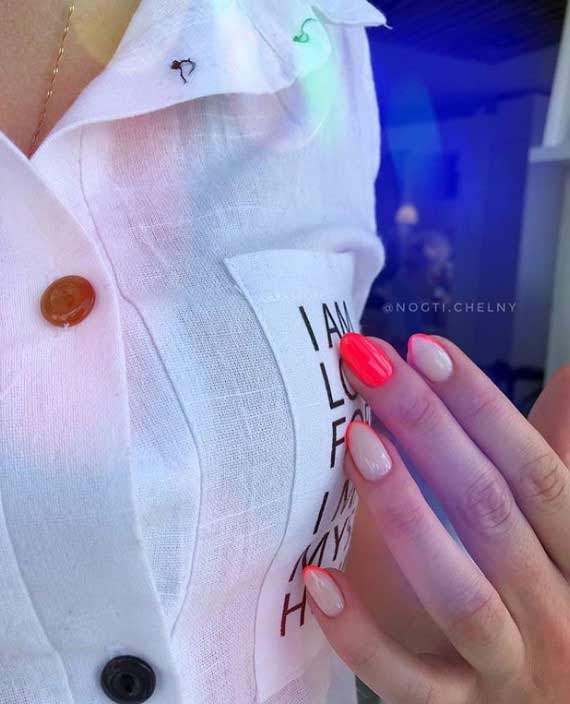 Ongles courts français rouge vif