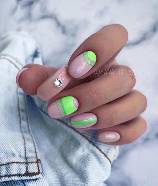 Manucure néon ongles courts