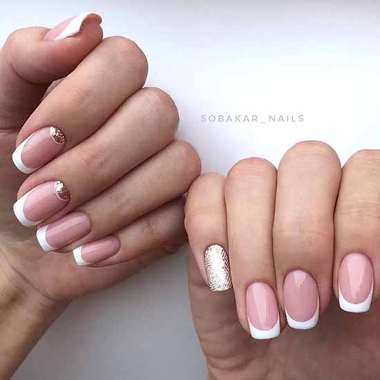 Manucure délicate avec des paillettes: nouveautés photo avec un beau design