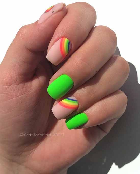 Manucure arc-en-ciel: nouveaux articles, beau nail art sur la photo
