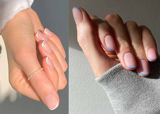 Conception colorée des ongles français courts