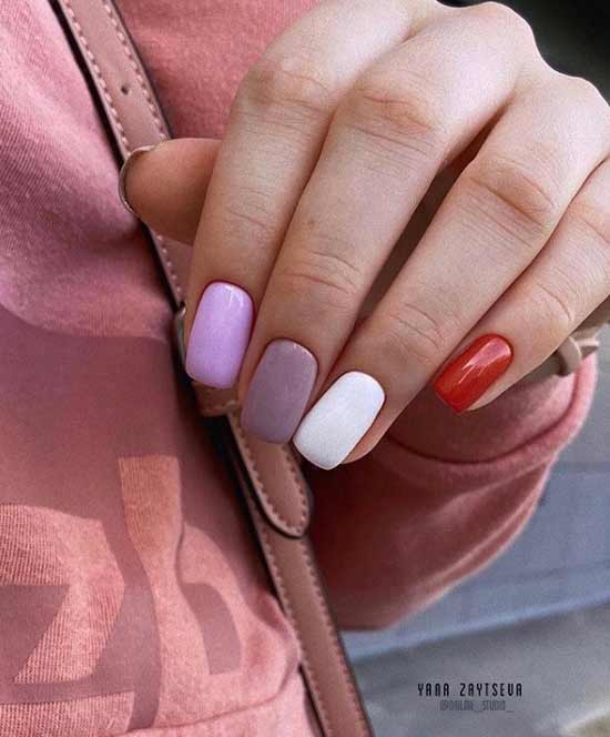 Manucure multicolore d'automne