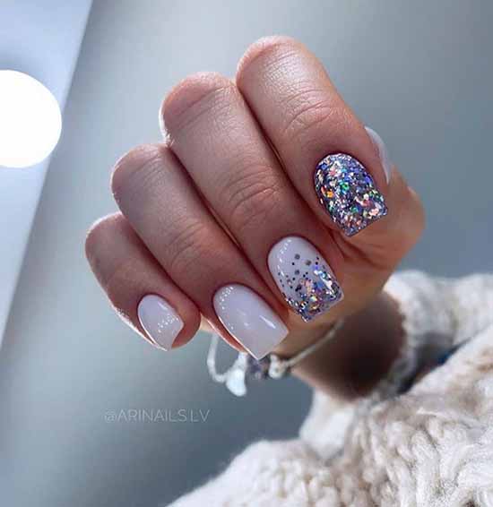 Manucure avec des paillettes sur le bout des ongles : photos, nouveautés