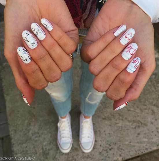 Conception de souci blanc à l'école