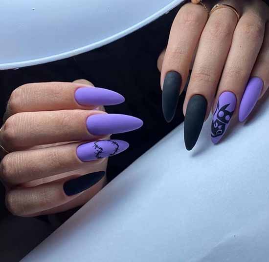 Manucure noire pour ongles longs: photo, nouveau beau design