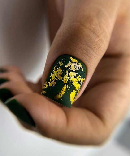 Design vert foncé avec feuille