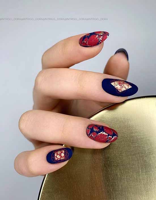 Conception d'ongles en feuille: photo, nouveautés de manucure à la mode