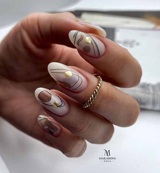 Conception d'ongles en feuille: photo, nouveautés de manucure à la mode
