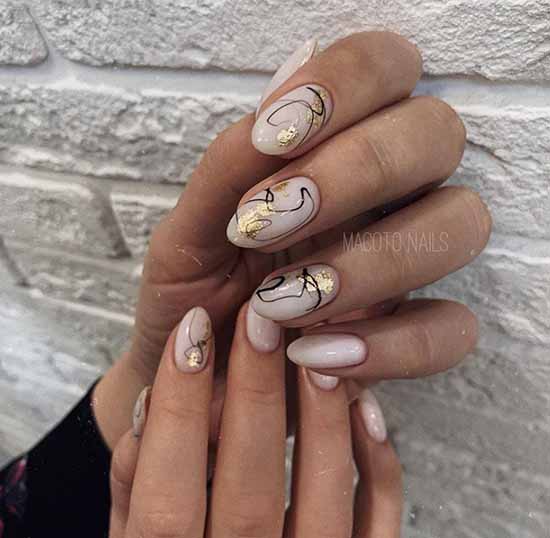 Conception d'ongles en feuille: photo, nouveautés de manucure à la mode