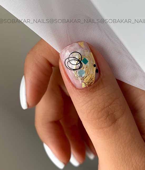 Conception d'ongles en feuille: photo, nouveautés de manucure à la mode