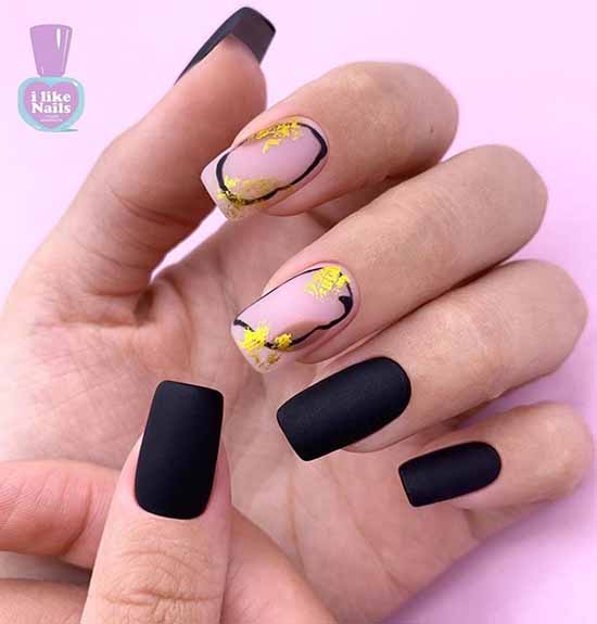 Conception d'ongles en feuille: photo, nouveautés de manucure à la mode