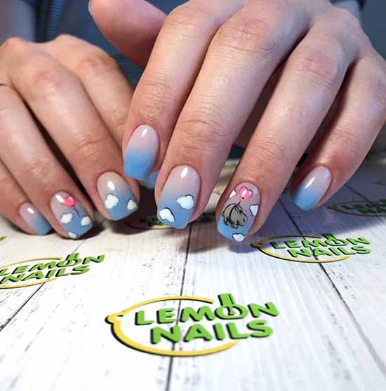 Manucure avec des nuages: idées de photos, nouveautés design élégantes