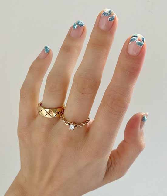 Manucure avec des nuages: idées de photos, nouveautés design élégantes