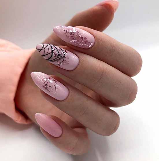 Manucure nue avec des paillettes: 100 idées de design dans de nouvelles photos