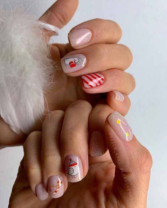 Manucure nue avec des paillettes: 100 idées de design dans de nouvelles photos