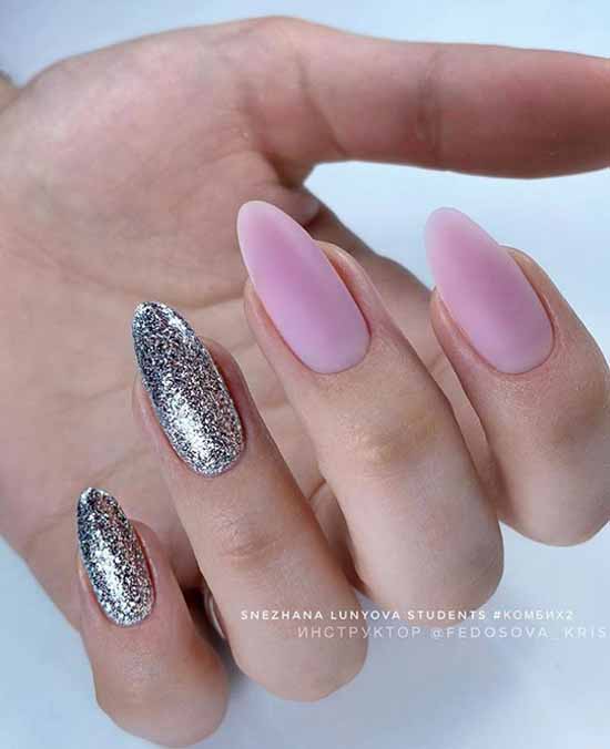 Manucure nue avec des paillettes: 100 idées de design dans de nouvelles photos