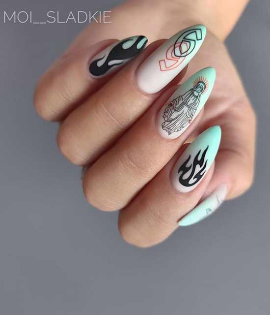 Ornement original sur les ongles longs