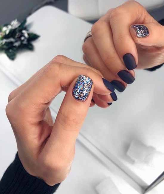 Manucure à paillettes noires: photo avec le meilleur design