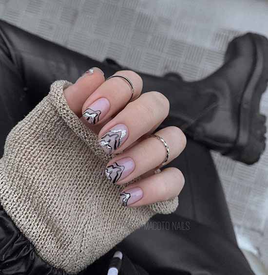 Manucure à paillettes noires: photo avec le meilleur design