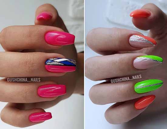 Décor d'ongles en argent réel