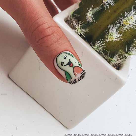 Dessin de manucure d'été avec gel coloré