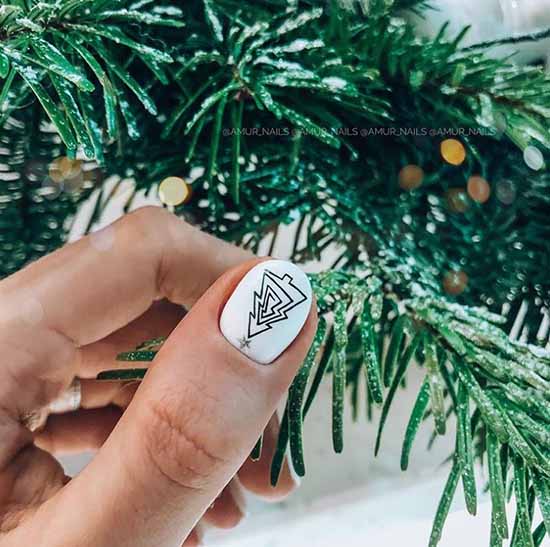 Manucure du Nouvel An avec vernis gel à chevrons