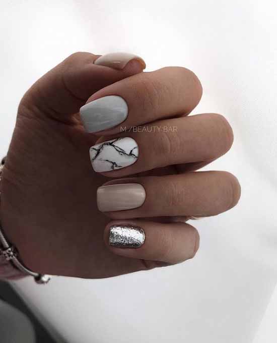 Manucure pailletée beige: idées de conception d'ongles gracieuses