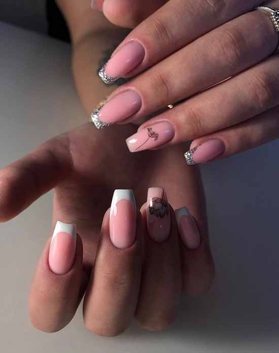 French with sparkles: 100 photos de manucure, les idées les plus récentes