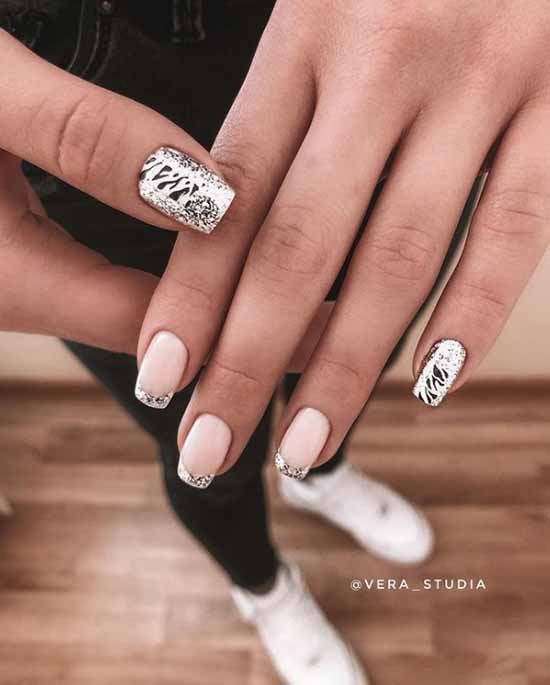 French with sparkles: 100 photos de manucure, les idées les plus récentes