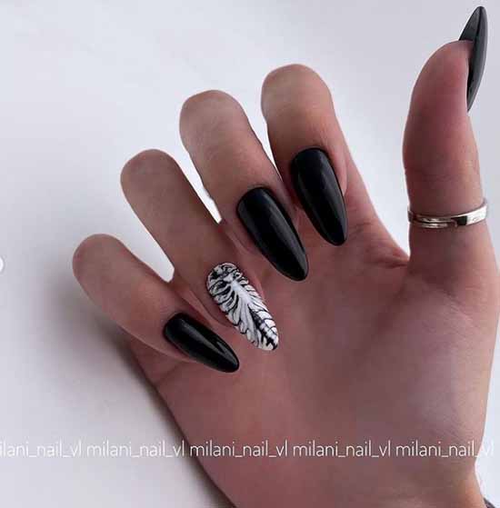 Manucure avec un design sur un ongle: nouveaux articles sur la photo