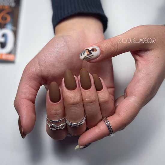 Manucure avec un design sur un ongle: nouveaux articles sur la photo