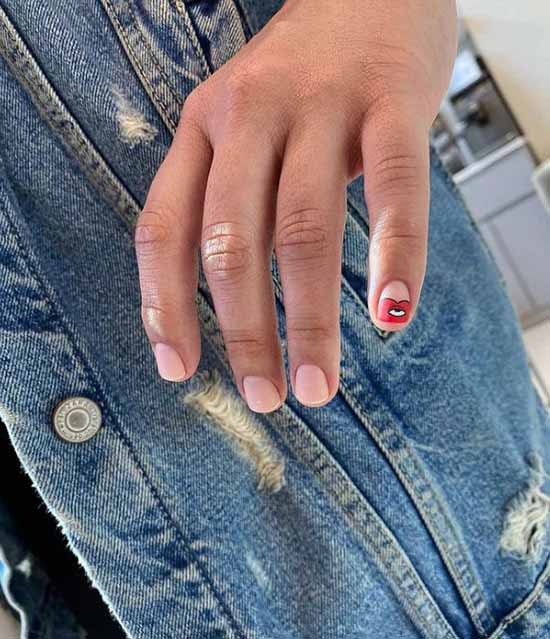 Manucure avec un design sur un ongle: nouveaux articles sur la photo