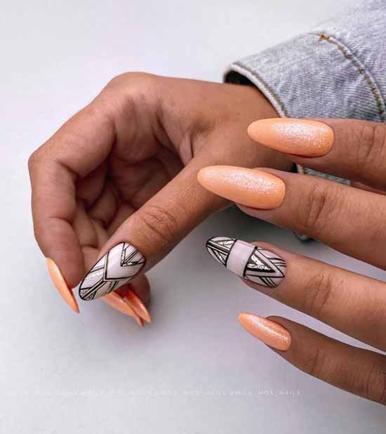 Manucure avec un design sur un ongle: nouveaux articles sur la photo