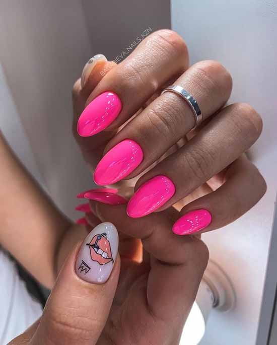 Manucure avec un design sur un ongle: nouveaux articles sur la photo