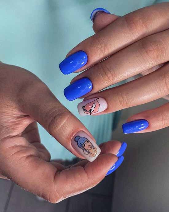 Manucure avec un design sur un ongle: nouveaux articles sur la photo
