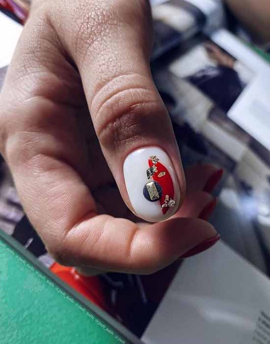 Manucure avec un design sur un ongle: nouveaux articles sur la photo