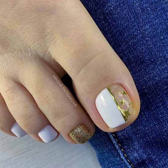 Pédicure 2026: couleurs, designs, nouveaux articles stylés sur la photo