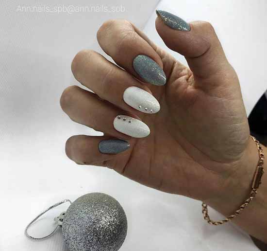 Manucure à paillettes blanches: beau design sur la photo, avis