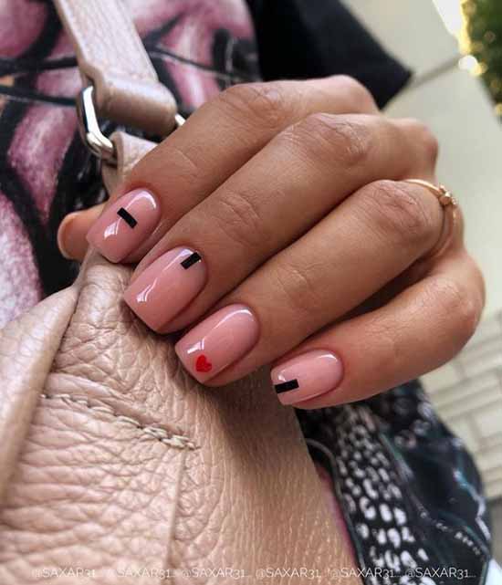 Manucure avec un coeur pour la Saint-Valentin: photo 2026, design