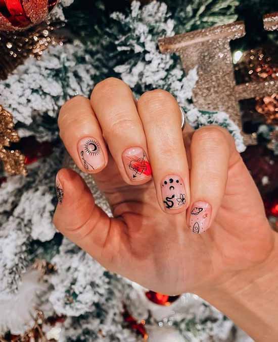 Manucure avec un coeur pour la Saint-Valentin: photo 2026, design