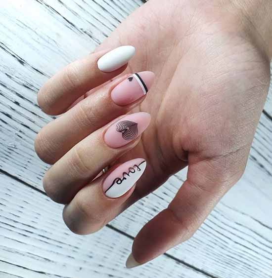 Manucure avec un coeur pour la Saint-Valentin: photo 2026, design