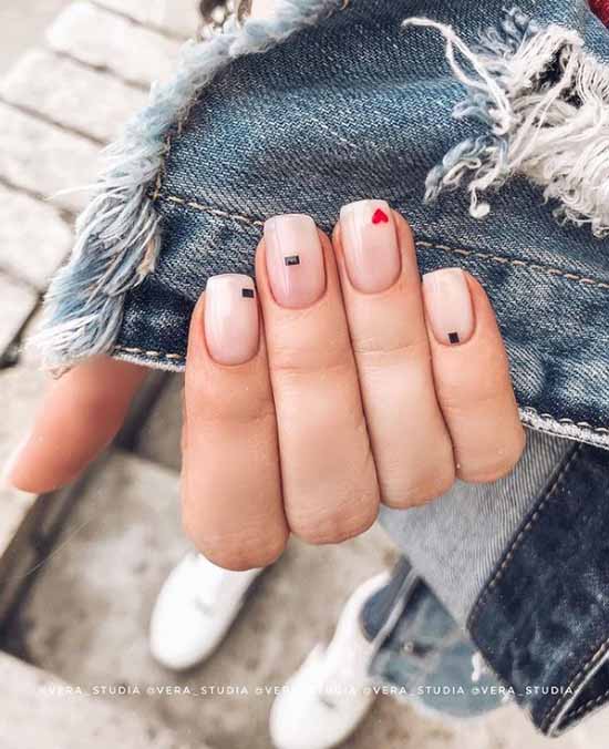 Manucure avec un coeur pour la Saint-Valentin: photo 2026, design