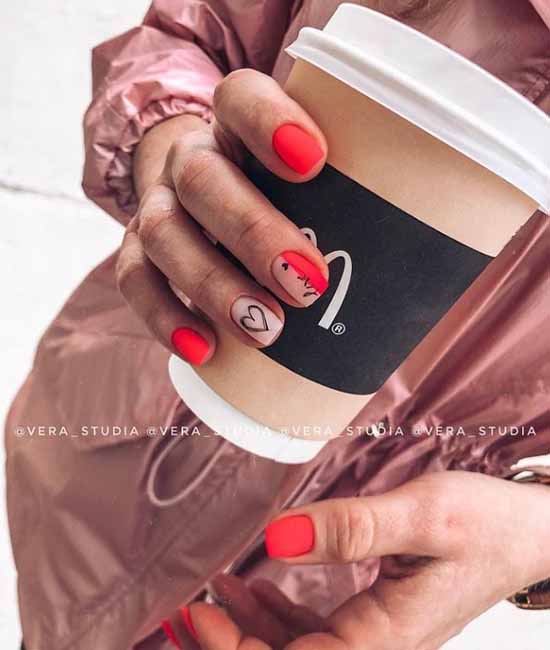 Manucure avec un coeur pour la Saint-Valentin: photo 2026, design