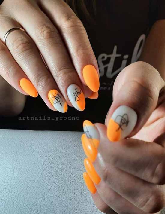 Manucure orange 2026: photo de nouveaux articles avec design